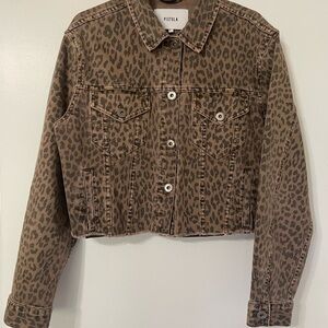 Pistola Brown Leopard Print Women's Jacket Size Small